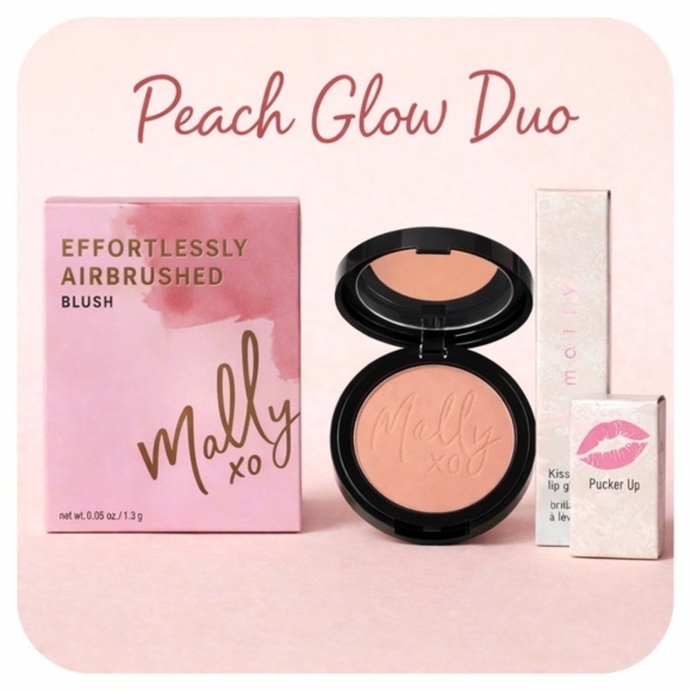 Mally Beauty Effortlessly Airbrushed Blush Perfect Peach + Kiss Me Lip Gloss 🎀